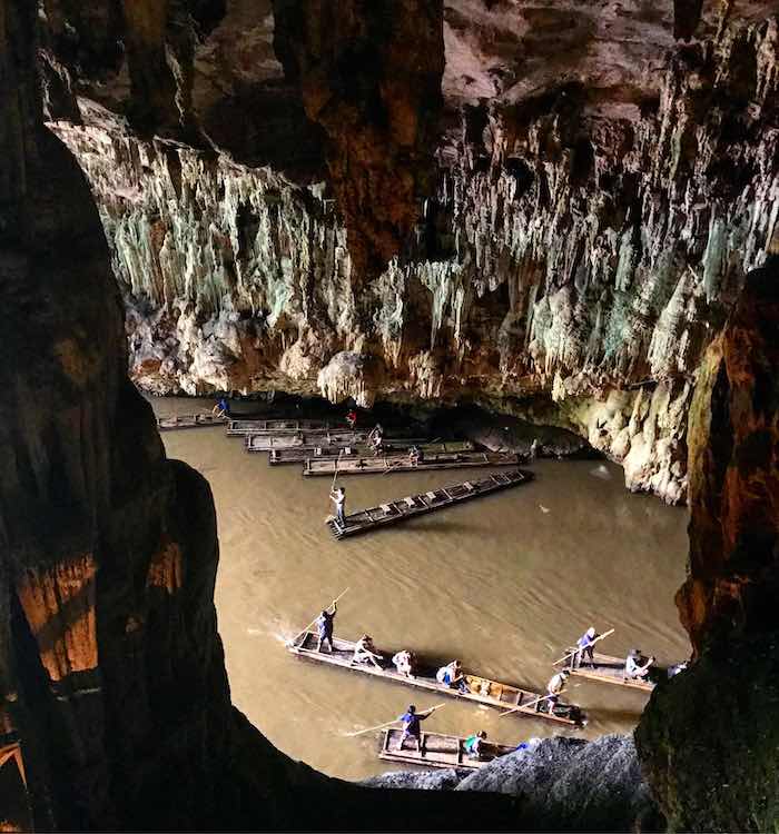 Bamboo rafts at Lod caves