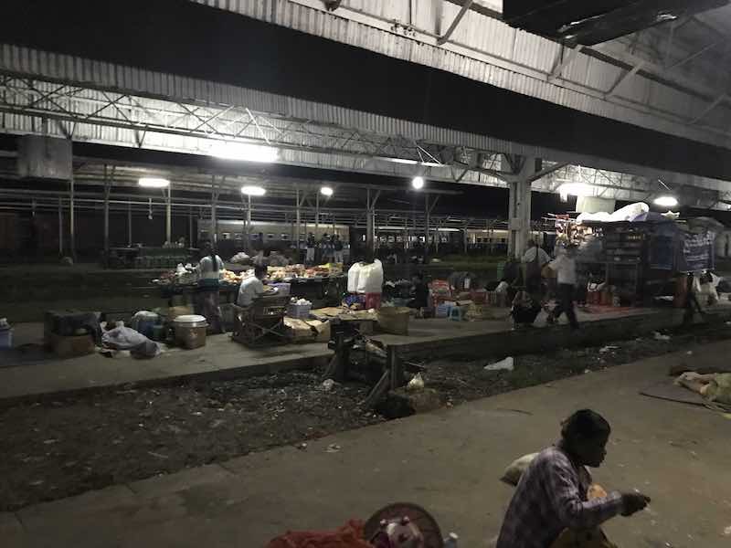 Arriving at Thazi train station at night